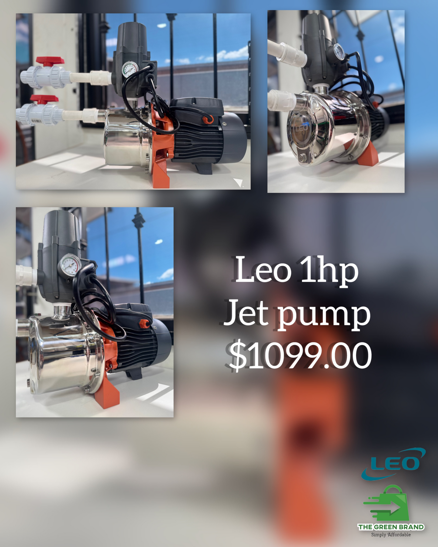 Leo 1hp electrical jet pump and smarthead