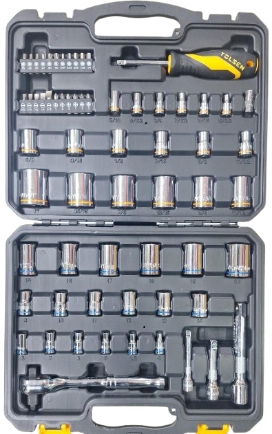 Tolsen 65PCS SOCKET SET (METRIC & INCH)
