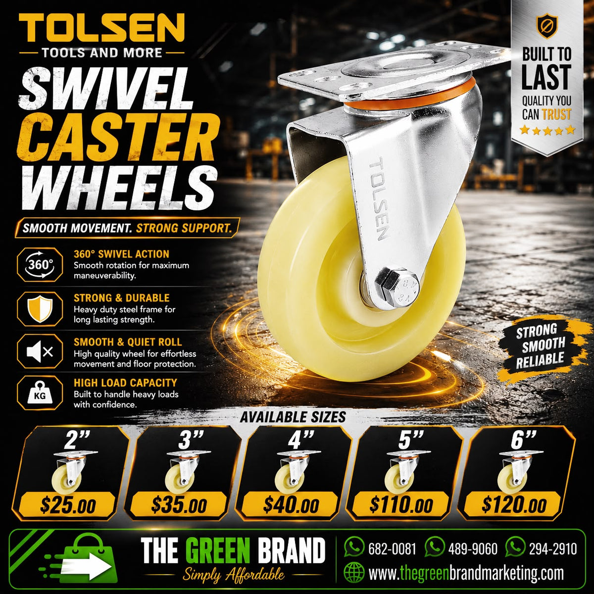 Tolsen Swivel 5 inch wheel