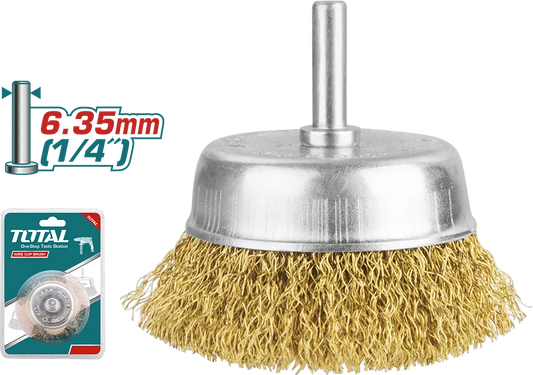 Total wire cup brush with shank 3 inch