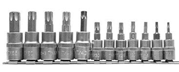 Yato 12 Pc 1/4in and 3/8in torx socket bit set