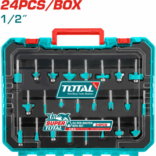 total 24pc router bit 1/2" set