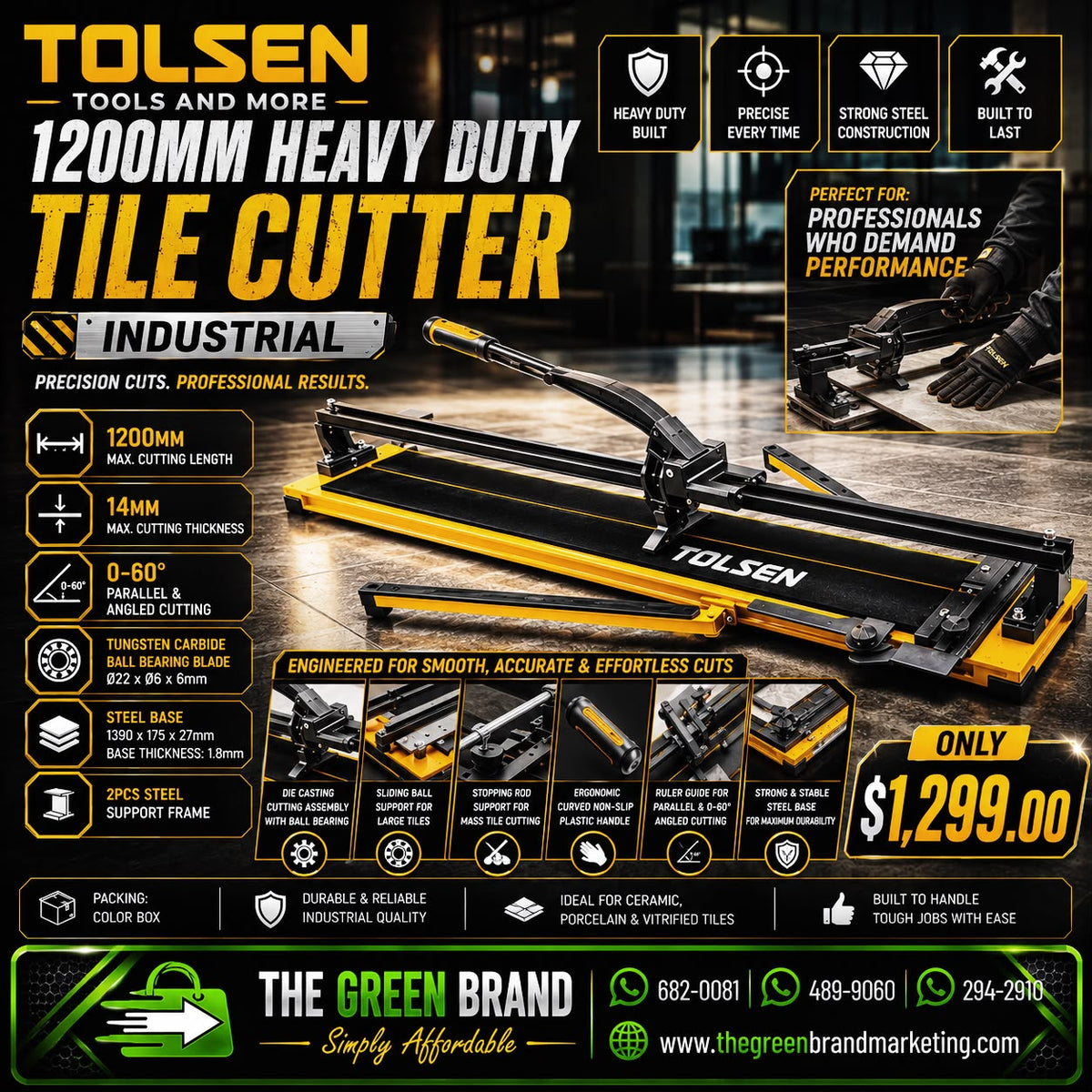 TOLSEN 1200MM HEAVY DUTY TILE CUTTER (INDUSTRIAL）