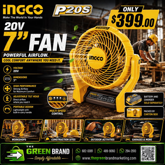 Ingco 20V 7 inch cordless fan
