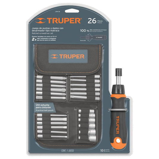 Truper 26pc ratcheting screwdriver set