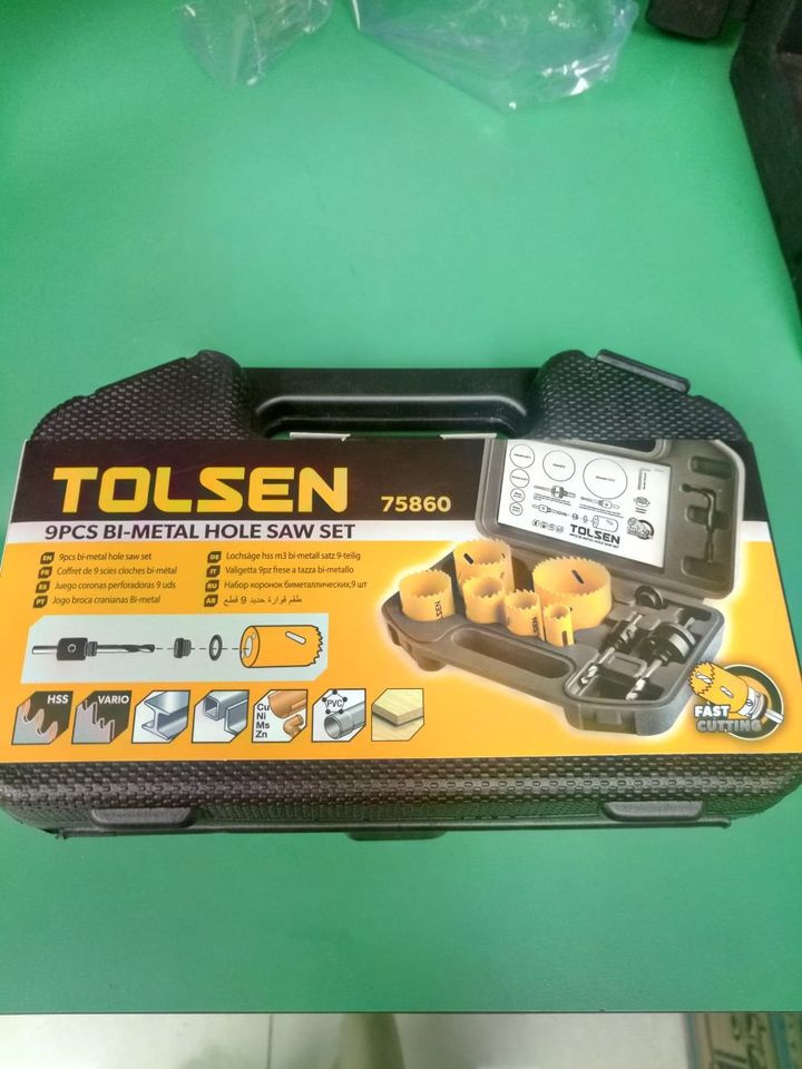 Tolsen 9 Pc bi metal holesaw set