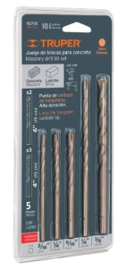 Truper 5Pc masonry drill bit set