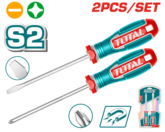 Total 2pc screwdriver set red series