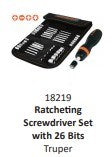 Truper 26pc ratcheting screwdriver set