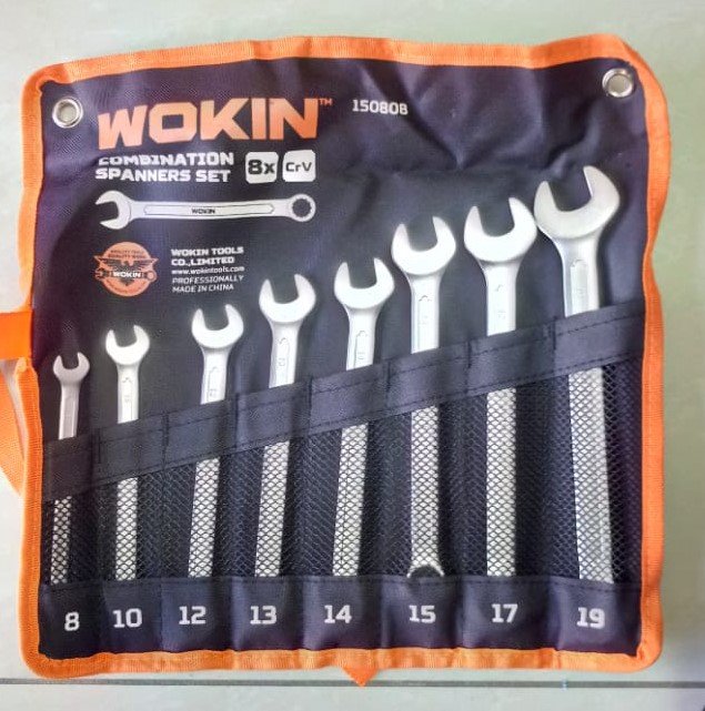 Wokin 8-piece combination spanner set.