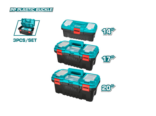 Total 3 Pcs Plastic Tools Box Set