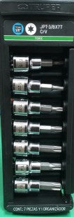 Truper 7 Piece 3/8inch torx sockets