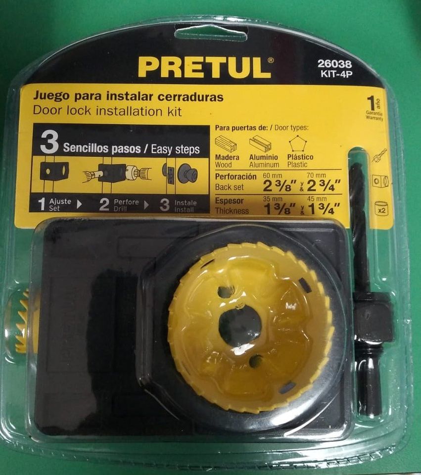 Pretul 4pc bi metallic door lock installation kit