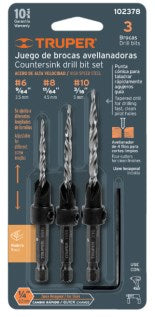 Truper 3 Pc countersink drill bit set