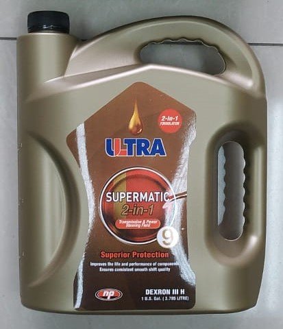 Ultra Supermatic 2 in 1 transmission and steering fluid gallon