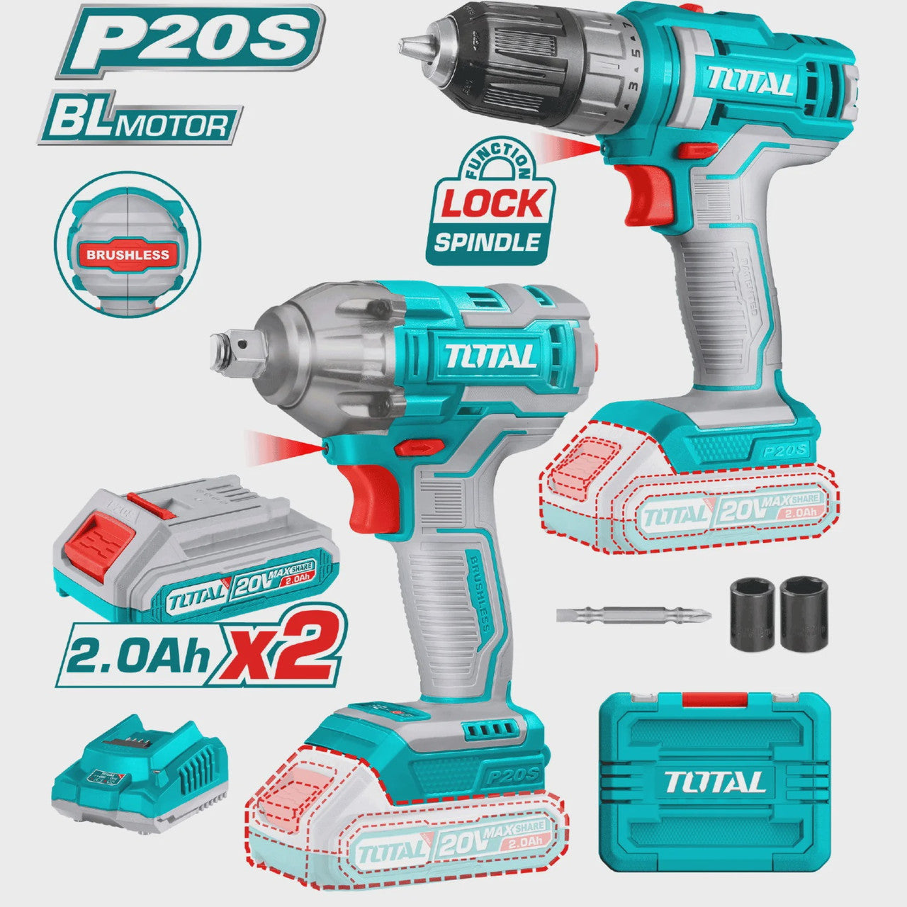 Total Cordless Drill and Impact Wrench