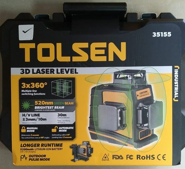 Tolsen Green Beam 3D LASER LEVEL (360 deg)