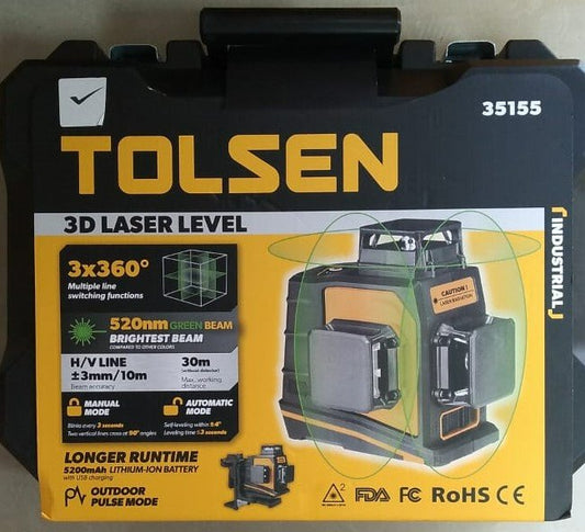 Tolsen Green Beam 3D LASER LEVEL (360 deg)