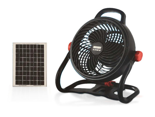 Ludger 9-inch fan rechargeable with solar panel