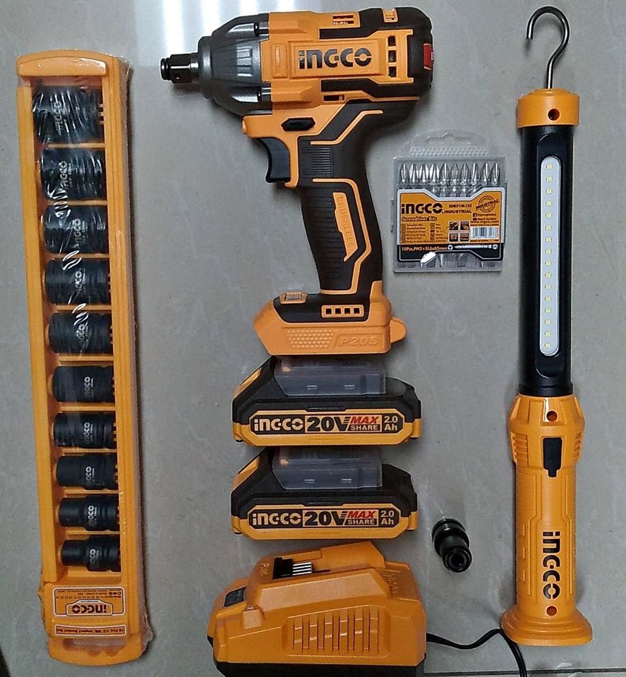 ingco cordless wrench and light combo