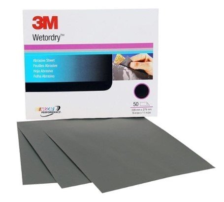 3M 431Q 240 to 400 grit WET/DRY sandpaper Sleeve (50 pieces) 240 grit