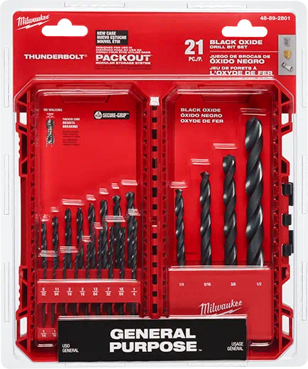 Milwaukee THUNDERBOLT® Black Oxide Drill Bit Set - 21PC