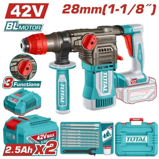 NEW!!! TOTAL 42V Lithium-Ion Rotary Hammer 28mm