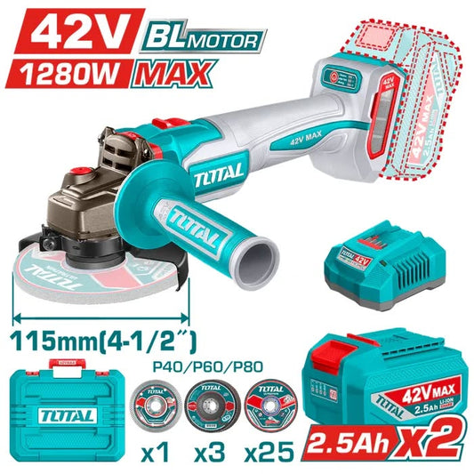 NEW!!! TOTAL 42V CORDLESS ANGLE GRINDER 1280W