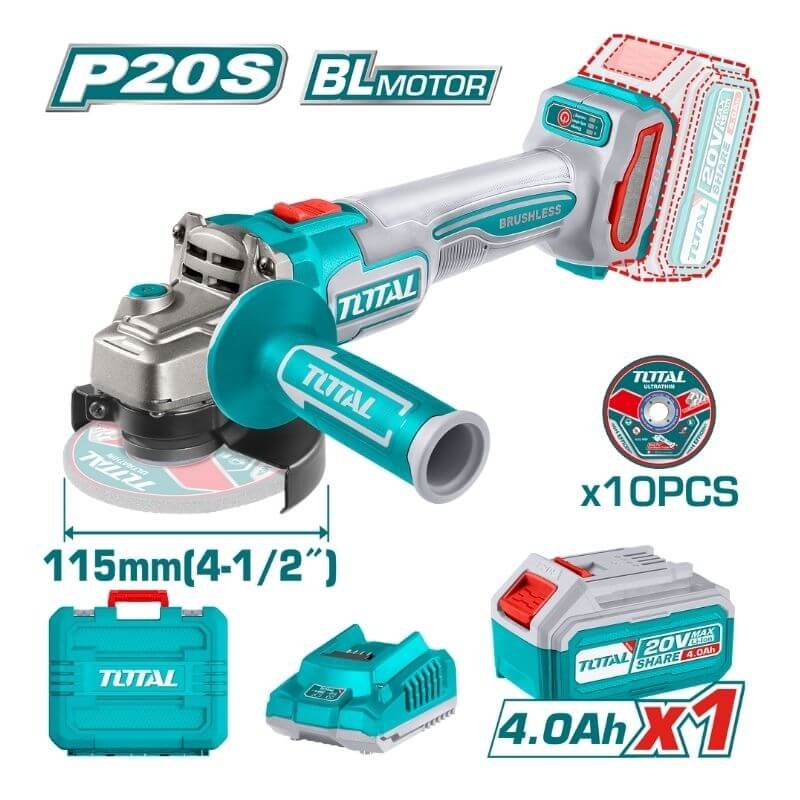 Total Tools Cordless Angle Grinder B/L