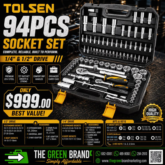 Tolsen 94 Piece socket set