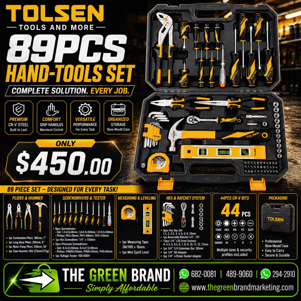Tolsen 89pc household tool set