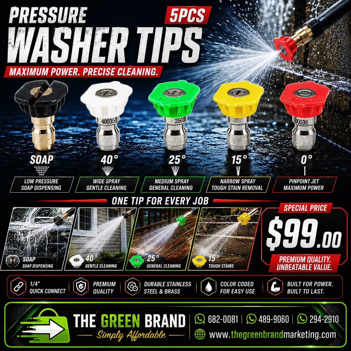 Pressure Washer Tips 5Pcs