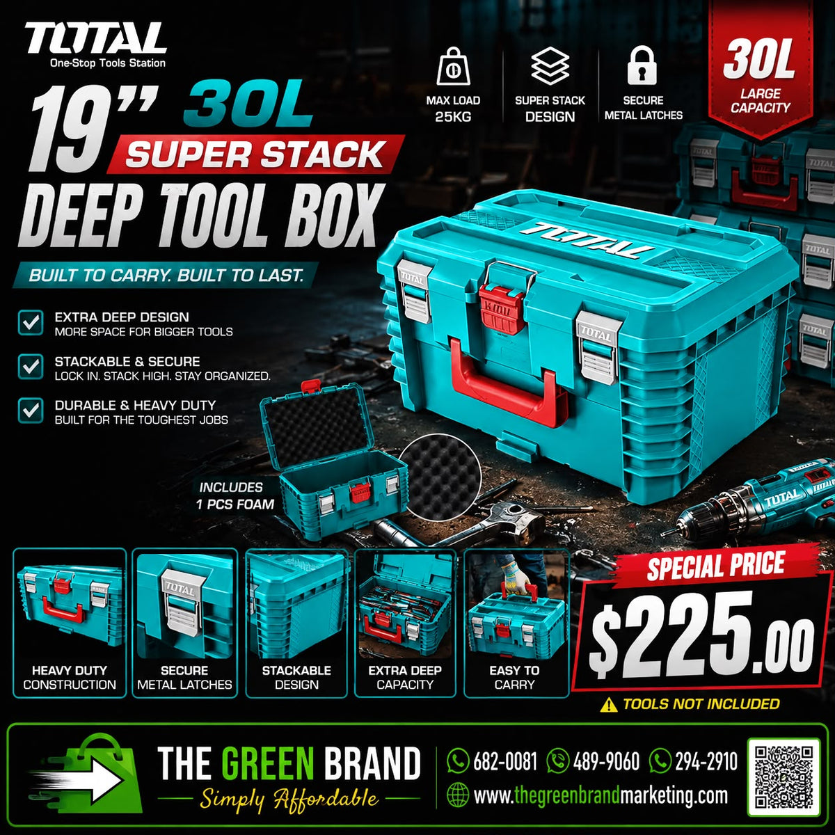 Total 19" 30L Toolbox