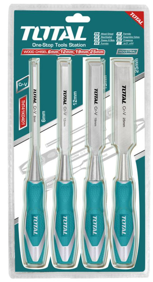 Total 4 Piece wood chisel set