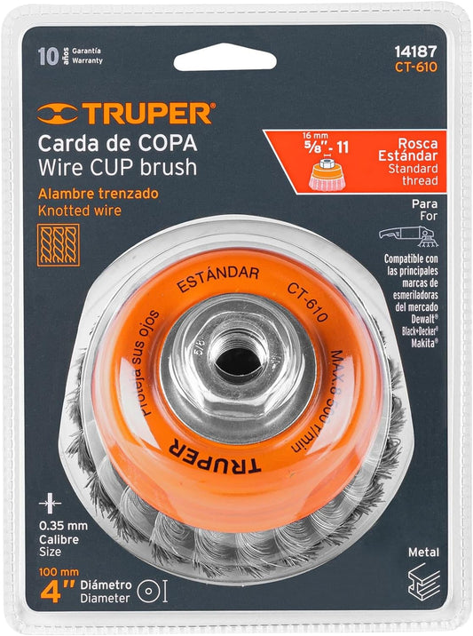 Truper cup brush twisted 4"