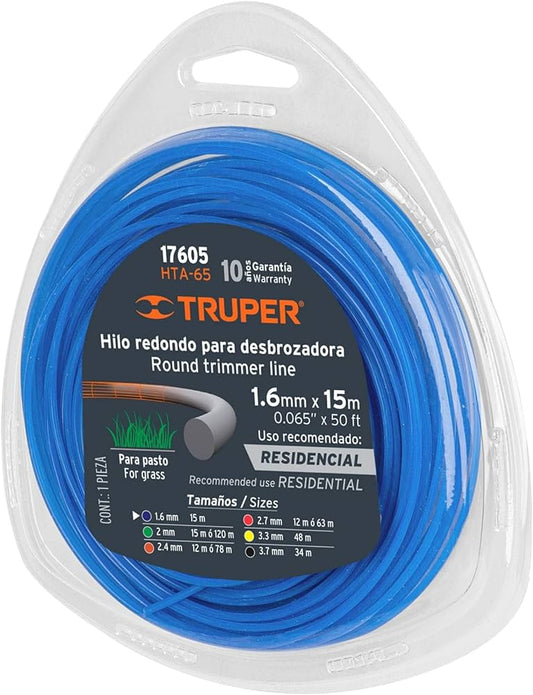 Truper 50ft 1.6mm round trimmer line