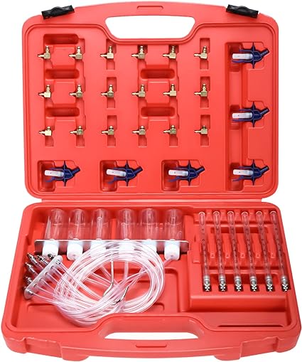 Diesel Injector Flow Meter Diagnostic Cylinder Common Rail Adaptor Fuel Tester Set