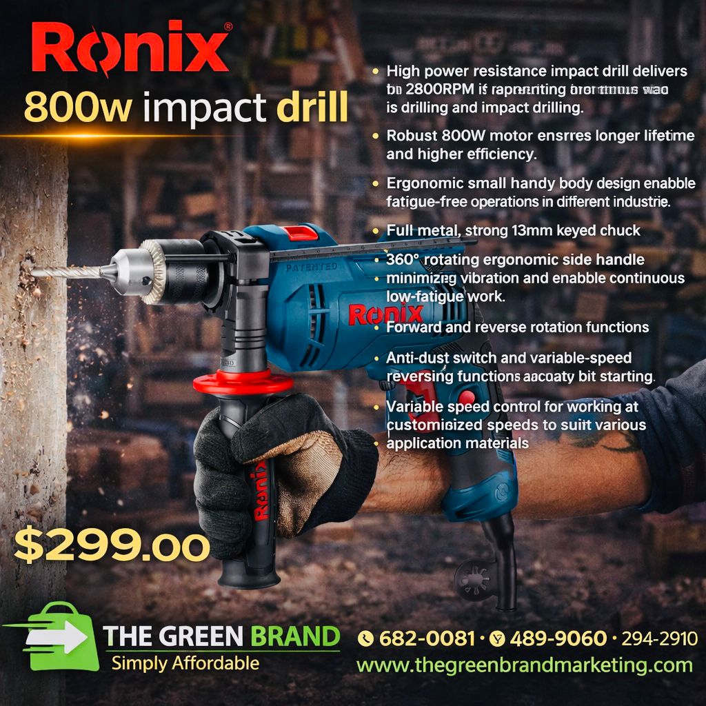 Ronix 800w impact drill