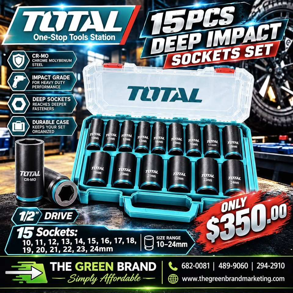 Total 15pc Socket set