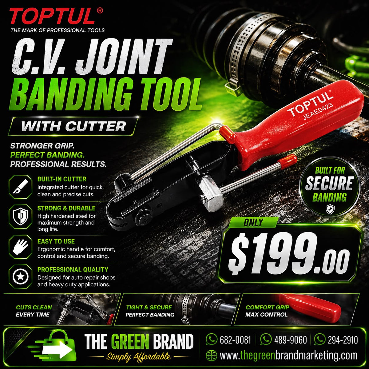 Toptul C.V. Joint Banding Tool with Cutter