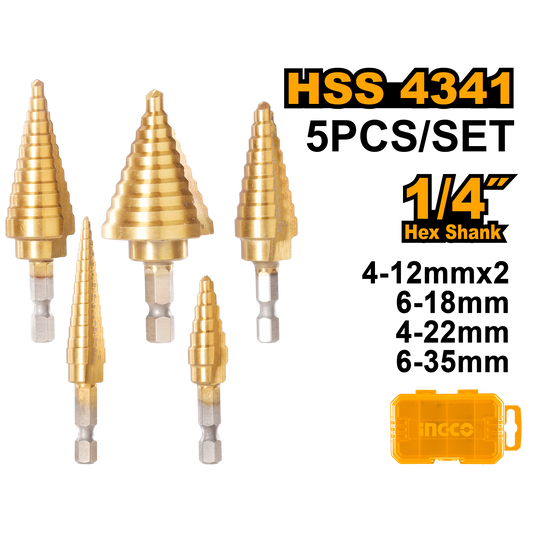 Ingco step drill bit set