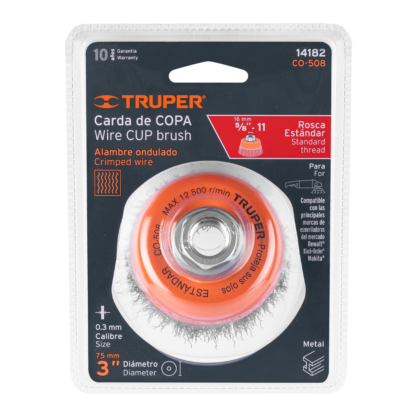 Truper cup brush 3"