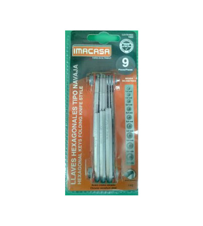 Imacasa 9PC hex key  set folding