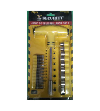 Security T handle bit and socket set