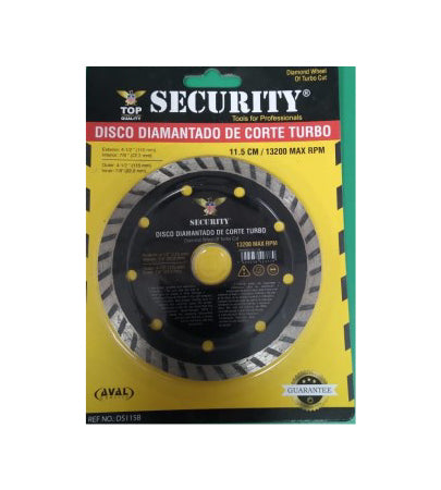 Security diamond turbo  disc 4 1/2 inch