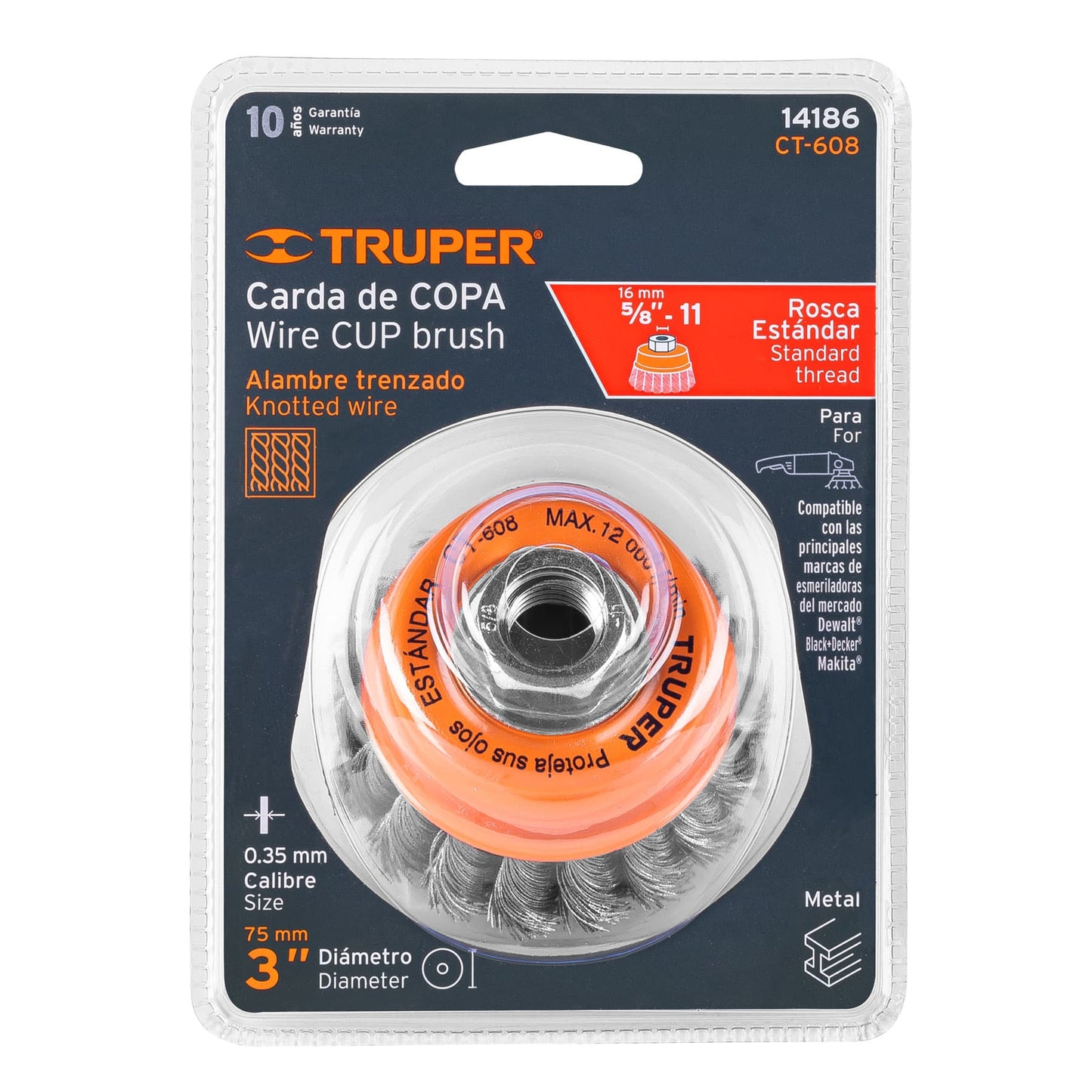 Truper cupbrush twisted3" fine