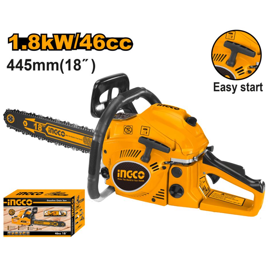 Ingco Gasoline chain saw 46cc 18 inch