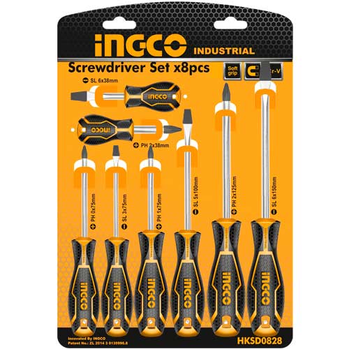 Ingco 8pc screwdriver set