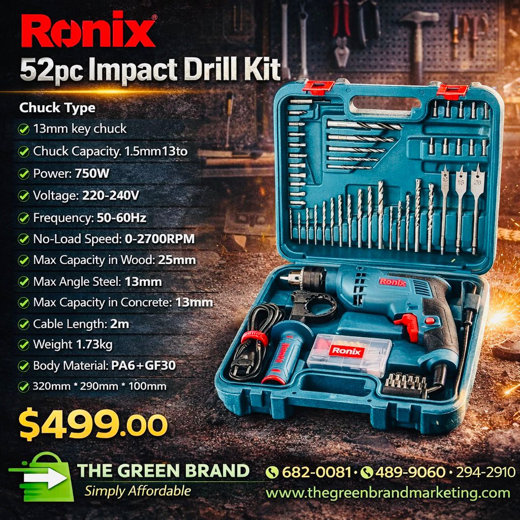 Ronix 52pc Impact Drill kit
