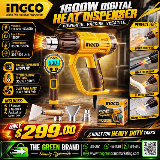 INGCO 1600W Digital Display HEAT GUN